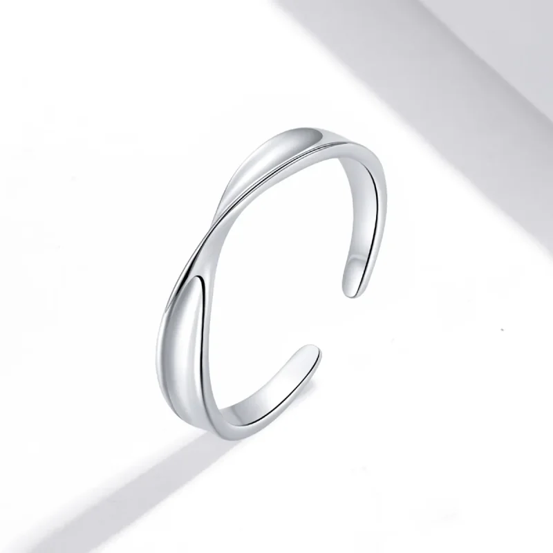 (image for) Pandora Style Mobius Ring Pair Ring - Male Open Ring - SCR751 - View 2
