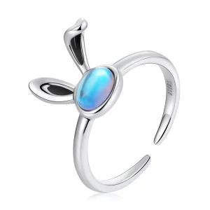 (image for) Pandora Style Moonstone Bunny Open Ring - SCR784