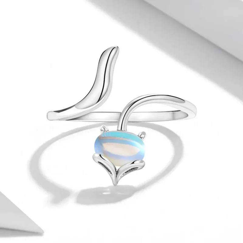 (image for) Pandora Style Moonstone Fox Open Ring - SCR756 - View 3