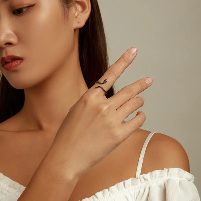 (image for) Pandora Style Mystic Snake Open Ring - BSR236 - View 9