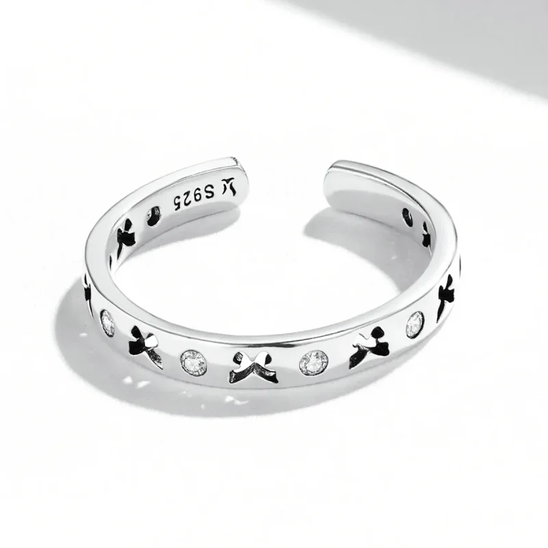 (image for) Pandora Style Openwork Butterfly Open Ring - SCR764 - View 3