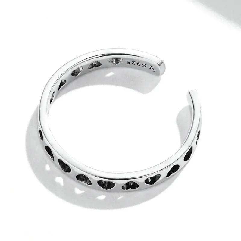 (image for) Pandora Style Openwork Heart Open Ring - SCR765 - View 4