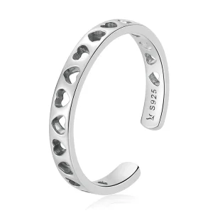 (image for) Pandora Style Openwork Heart Open Ring - SCR765