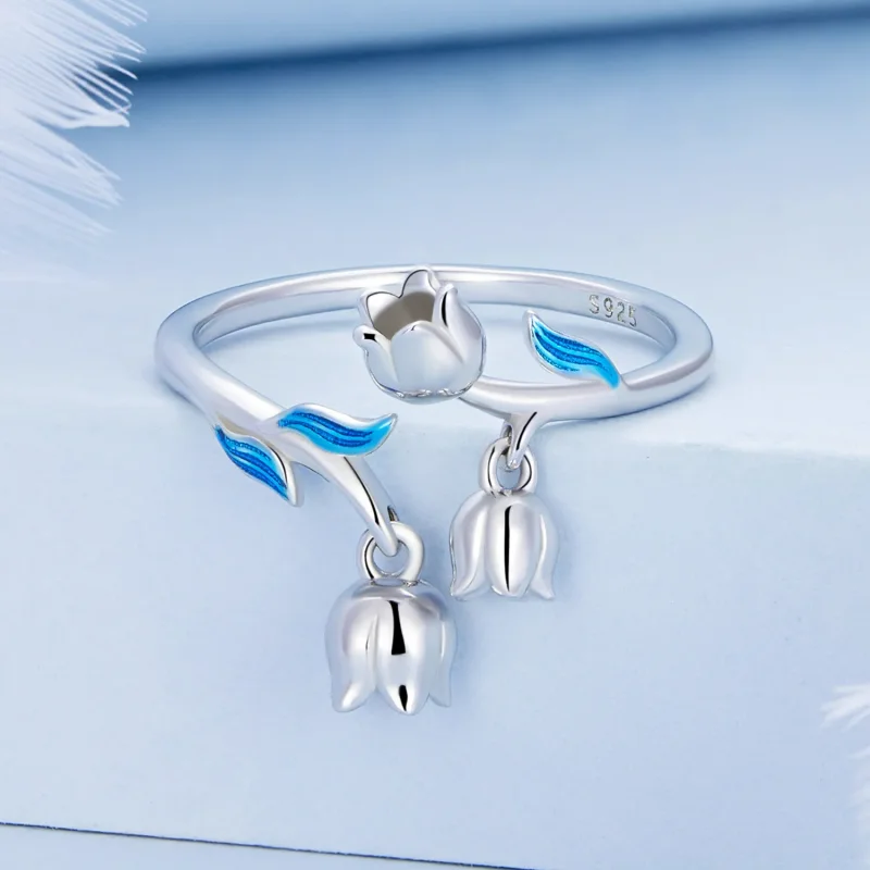 (image for) Pandora Style Orchid Open Ring - BSR287 - View 3