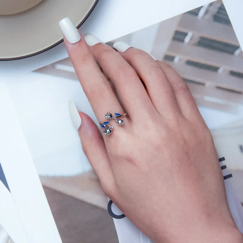 (image for) Pandora Style Orchid Open Ring - BSR287 - View 6