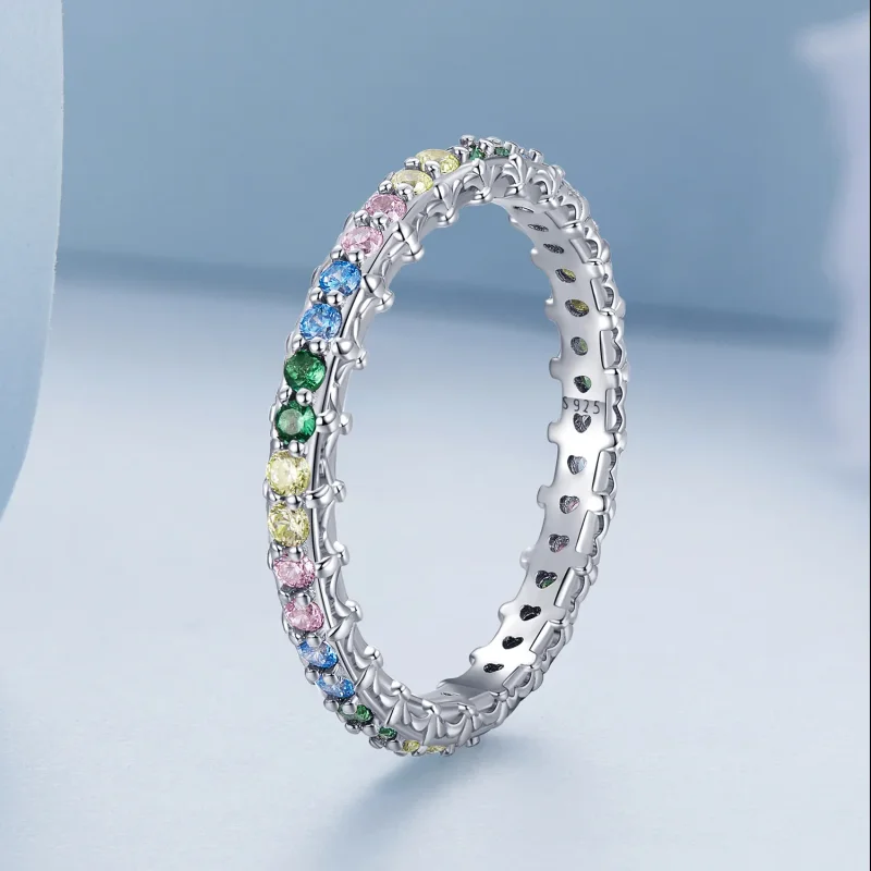 (image for) Pandora Style Pattern Color Zirconium Ring - BSR277-CF - View 2