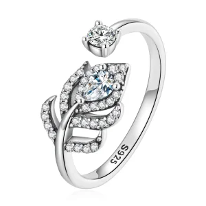 (image for) Pandora Style Peacock Feather Open Ring - BSR299