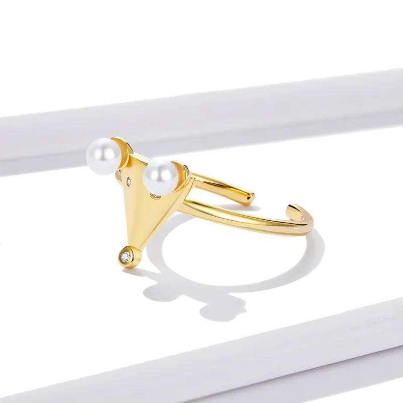 (image for) Pandora Style Pearl Mouse Open Ring - BSR103 - View 3
