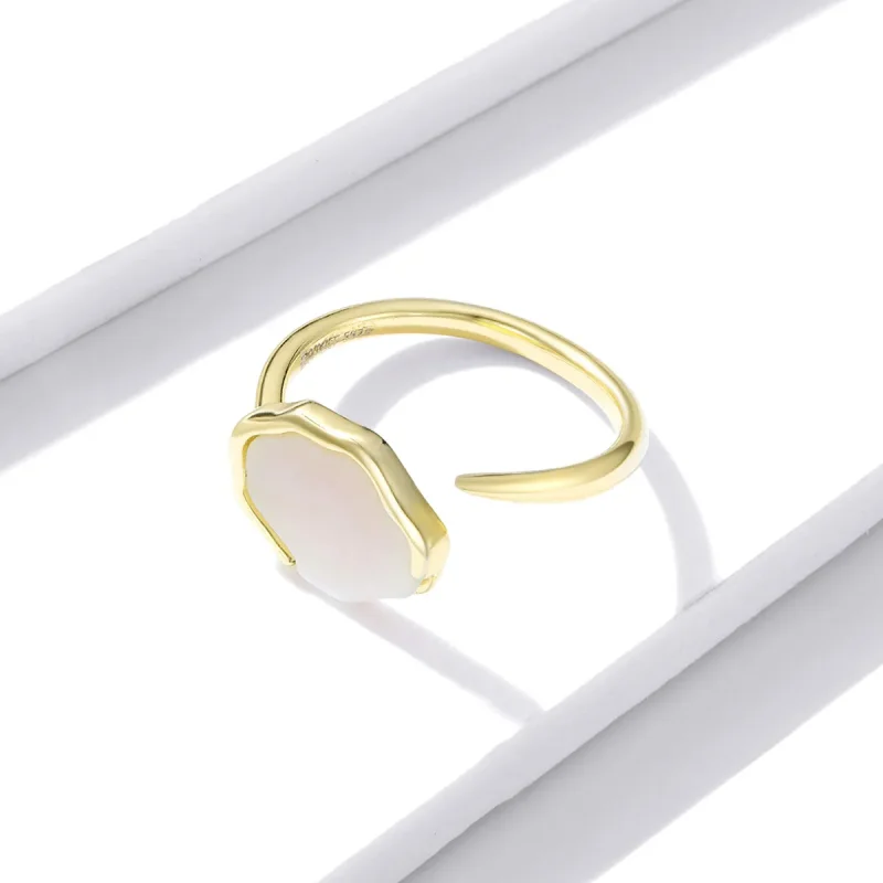 (image for) Pandora Style Rainbow Mother of Pearl Open Ring - BSR174 - View 3