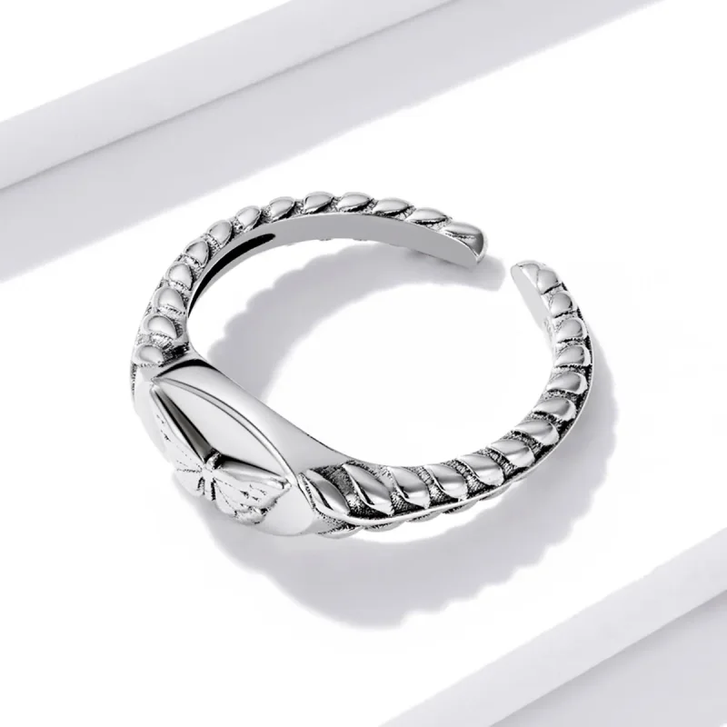 (image for) Pandora Style Retro Butterfly Open Ring - BSR200 - View 4