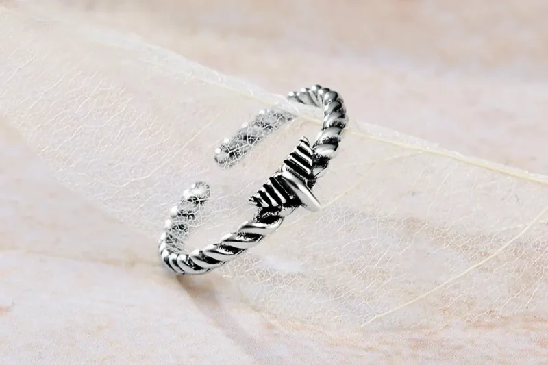 (image for) Pandora Style Retro Nostalgic Hemp Rope Open Ring - VSR064 - View 2