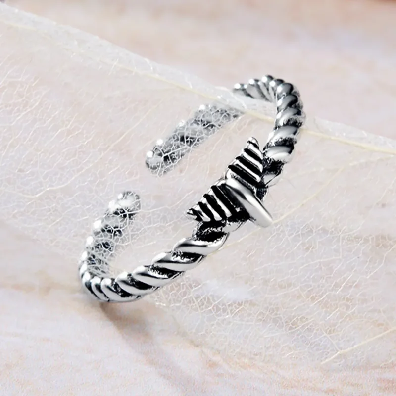 (image for) Pandora Style Retro Nostalgic Hemp Rope Open Ring - VSR064 - View 5