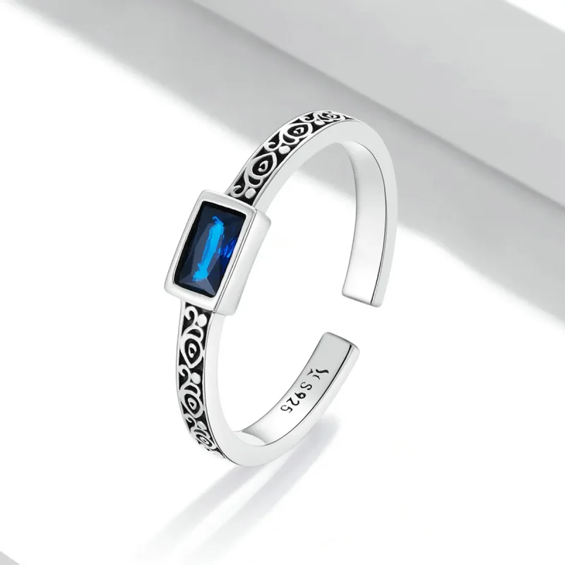 (image for) Pandora Style Retro Pattern - Zirconium Open Ring - SCR768 - View 2