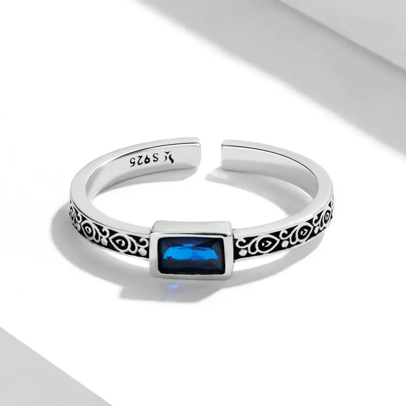 (image for) Pandora Style Retro Pattern - Zirconium Open Ring - SCR768 - View 3