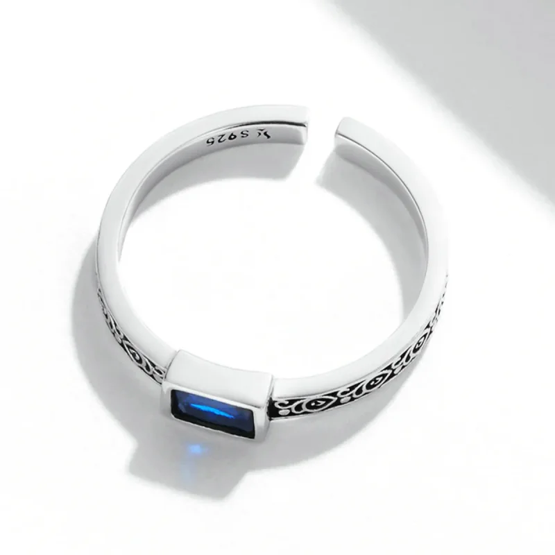 (image for) Pandora Style Retro Pattern - Zirconium Open Ring - SCR768 - View 4