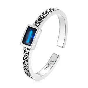 (image for) Pandora Style Retro Pattern - Zirconium Open Ring - SCR768