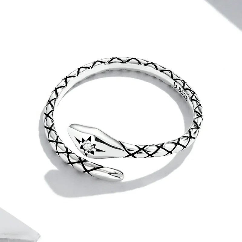 (image for) Pandora Style Retro Spirit Snake Open Ring - SCR798 - View 4