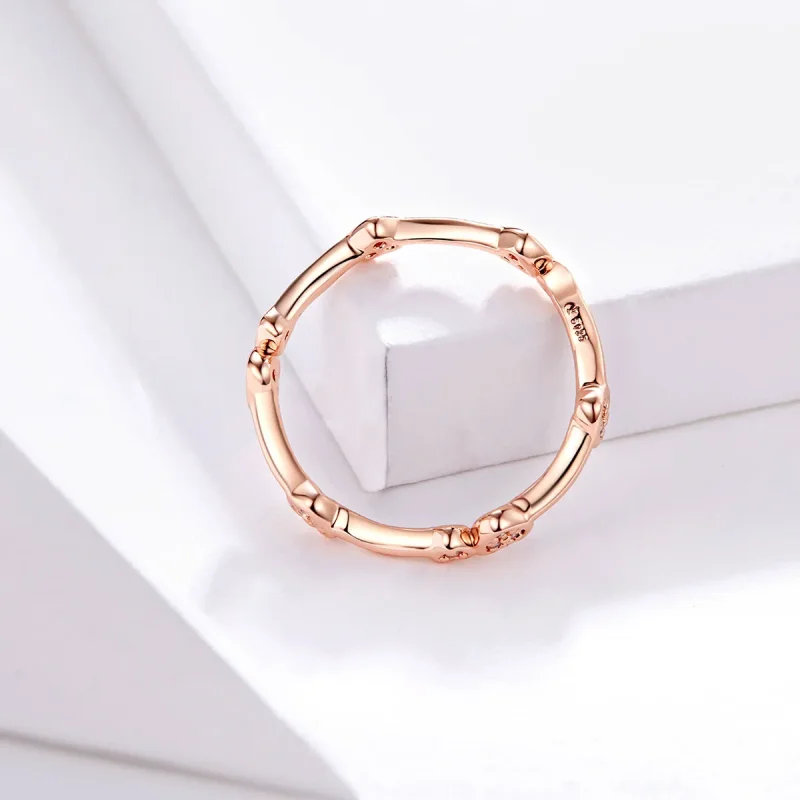 (image for) Pandora Style Rose Gold Love You Ring - SCR519 - View 2