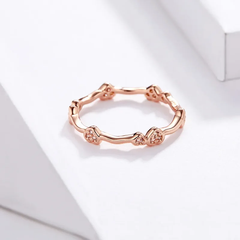 (image for) Pandora Style Rose Gold Love You Ring - SCR519 - View 3