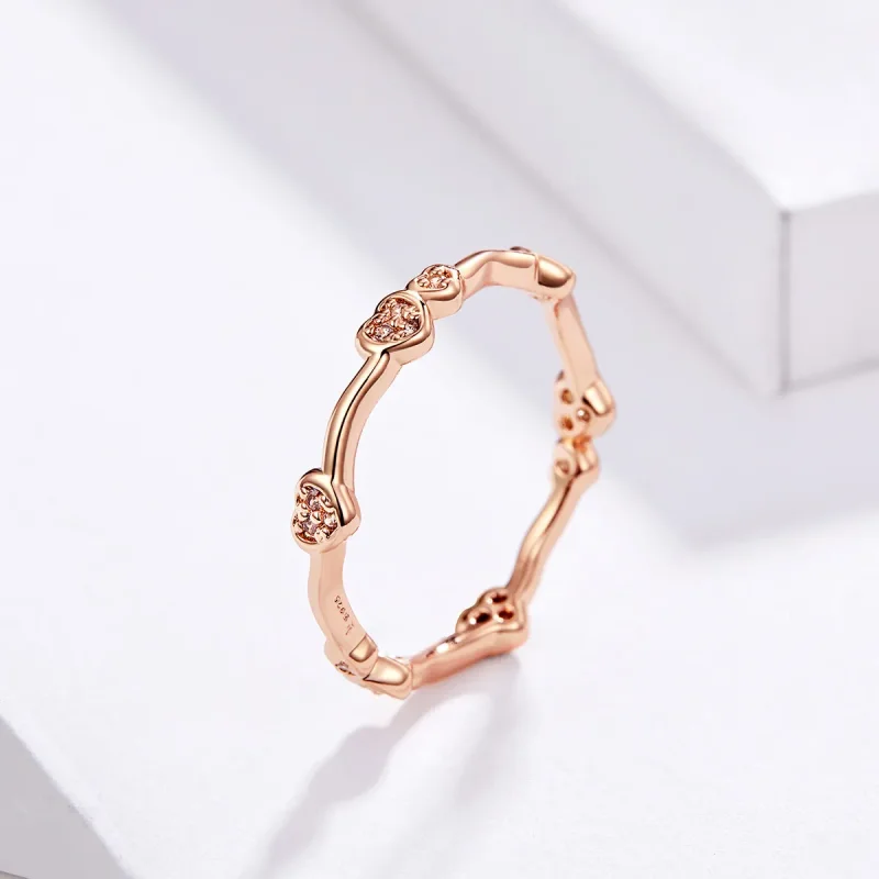 (image for) Pandora Style Rose Gold Love You Ring - SCR519 - View 4