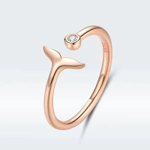 (image for) Pandora Style Rose Gold Mermaid Tear Open Ring - SCR618-C