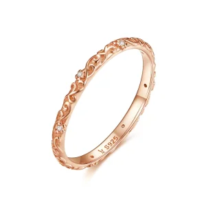 (image for) Pandora Style Rose Gold Retro Patterns Ring - SCR514