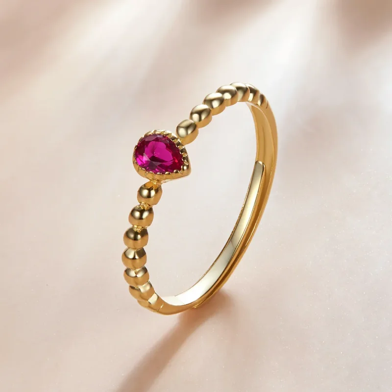 (image for) Pandora Style Rose Water Drop Ring - SCR745 - View 2