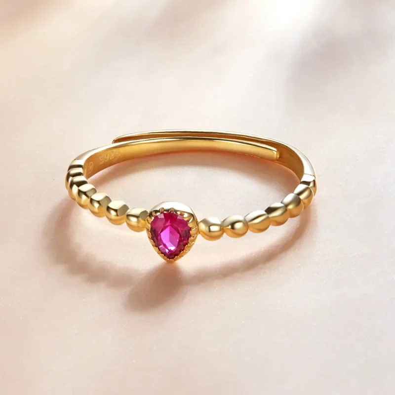 (image for) Pandora Style Rose Water Drop Ring - SCR745 - View 4