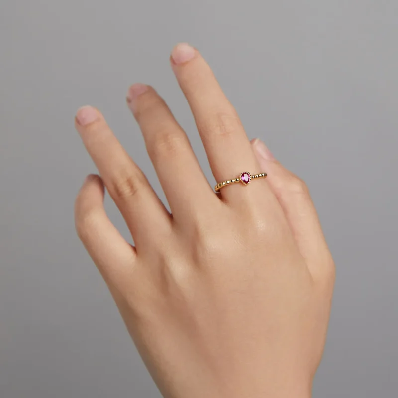 (image for) Pandora Style Rose Water Drop Ring - SCR745 - View 8
