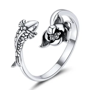 (image for) Pandora Style Ruffled Koi Open Ring - BSR201