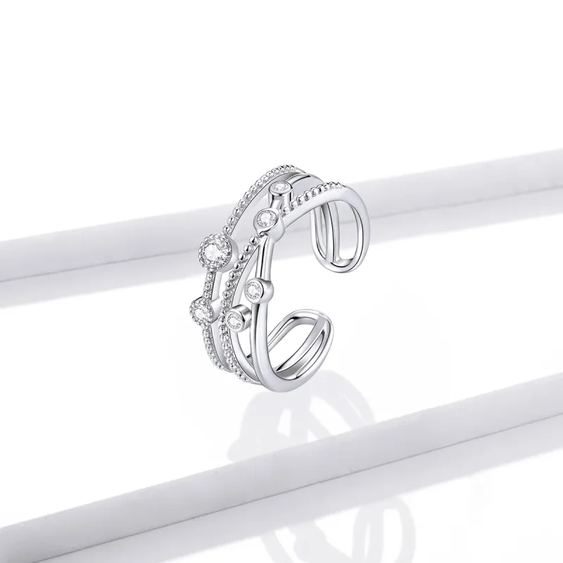 (image for) Pandora Style Shine Star Open Ring - BSR162 - View 2