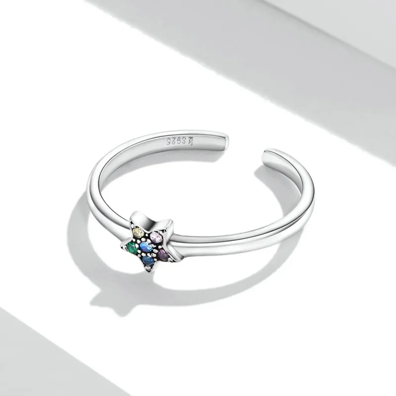 (image for) Pandora Style Shine Star Open Ring - SCR777 - View 3
