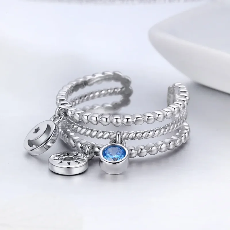 (image for) Pandora Style Silver Accompany You Day and Night Ring - SCR350 - View 2