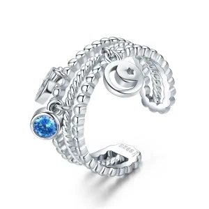 (image for) Pandora Style Silver Accompany You Day and Night Ring - SCR350