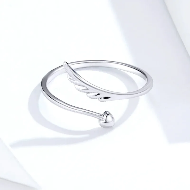 (image for) Pandora Style Silver Angel Wing Open Ring - SCR567 - View 2