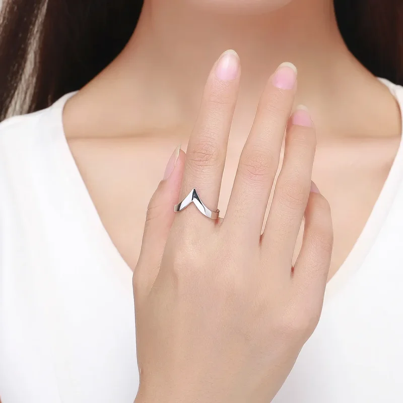 (image for) Pandora Style Silver Wishbone Ring - SCR470 - View 5