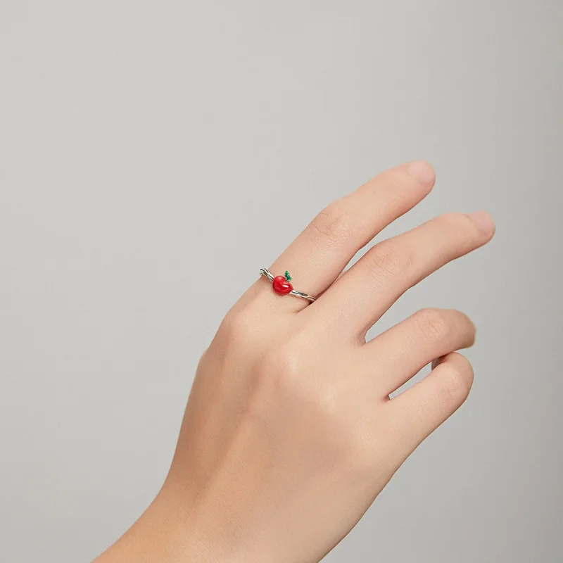 (image for) Pandora Style Silver Apple Open Ring - SCR708 - View 5