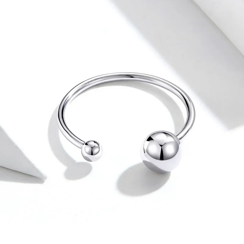 (image for) Pandora Style Silver Silver Ball Open Ring - SCR575 - View 4