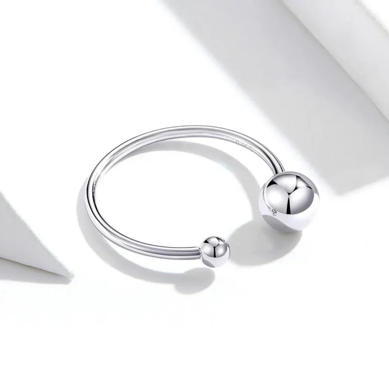 (image for) Pandora Style Silver Silver Ball Open Ring - SCR575 - View 5