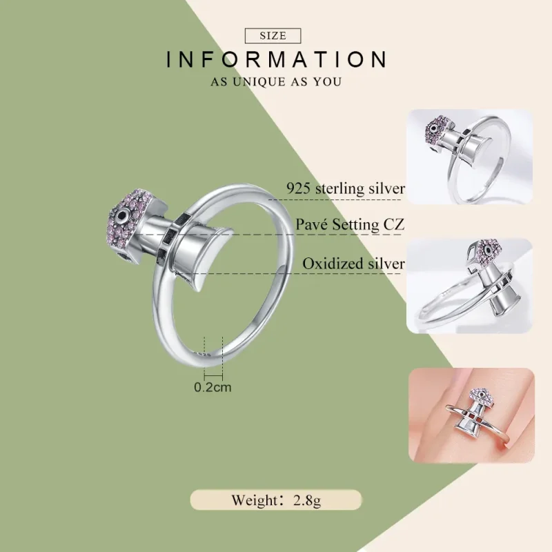 (image for) Pandora Style Silver Beacon Lighthouse Ring - SCR210 - View 4