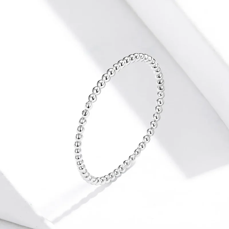 (image for) Pandora Style Silver Beaded Ring - SCR574 - View 2