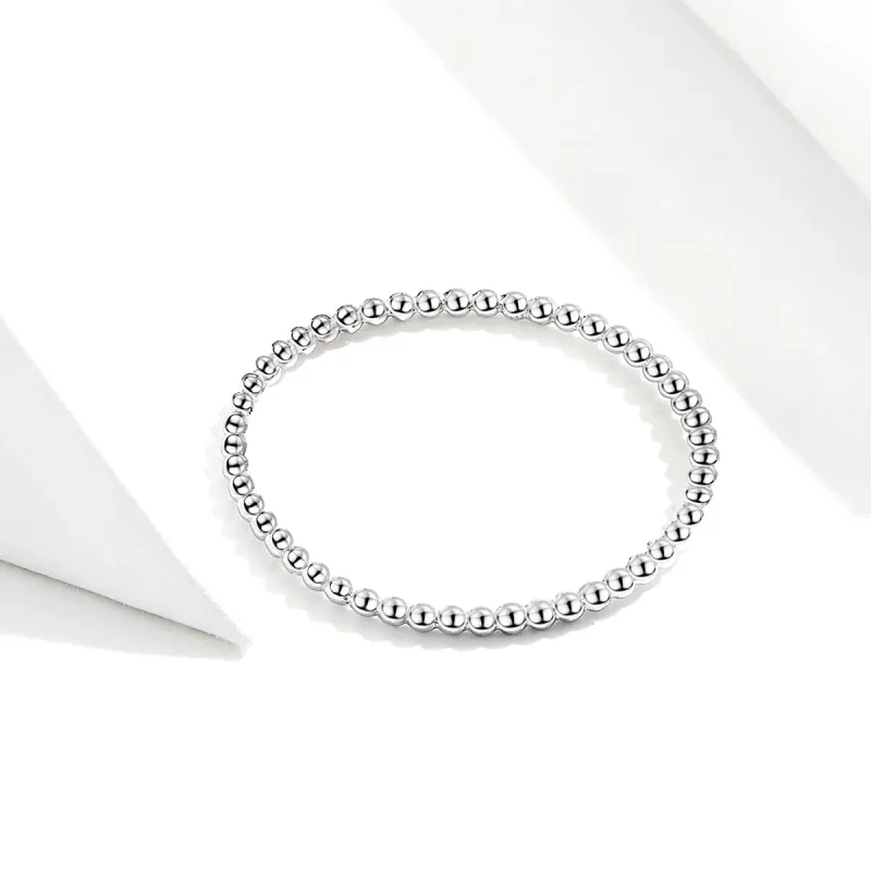 (image for) Pandora Style Silver Beaded Ring - SCR574 - View 4