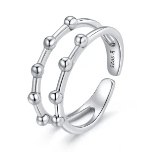 (image for) Pandora Style Silver Bean Bead Open Ring - SCR719