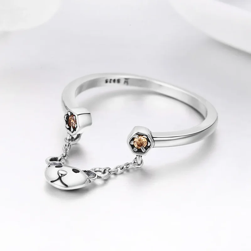 (image for) Pandora Style Silver Bear Story Ring - SCR307 - View 5