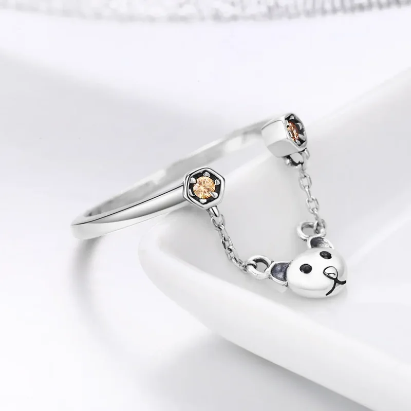 (image for) Pandora Style Silver Bear Story Ring - SCR307 - View 6