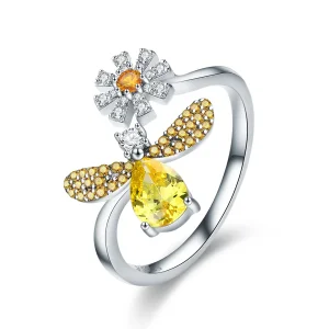 Pandora Style Silver Bee Wish Ring - SCR348 (image for) Pandora Style Silver Bee Wish Ring - SCR348