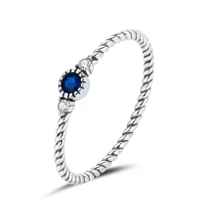 (image for) Pandora Style Silver Blue Stone Ring - SCR693