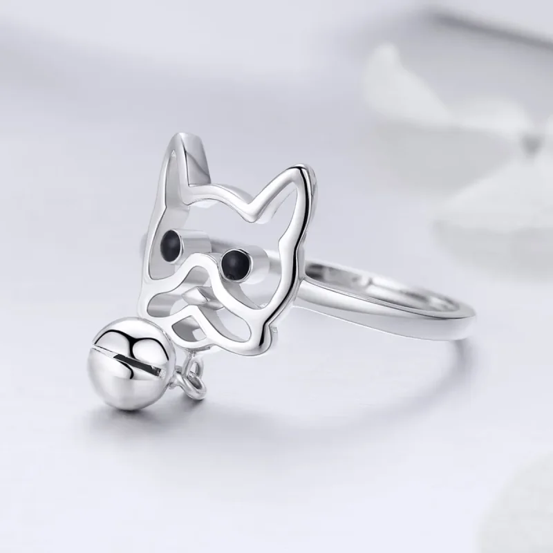 (image for) Pandora Style Silver Bulldog Ring - SCR434 - View 3