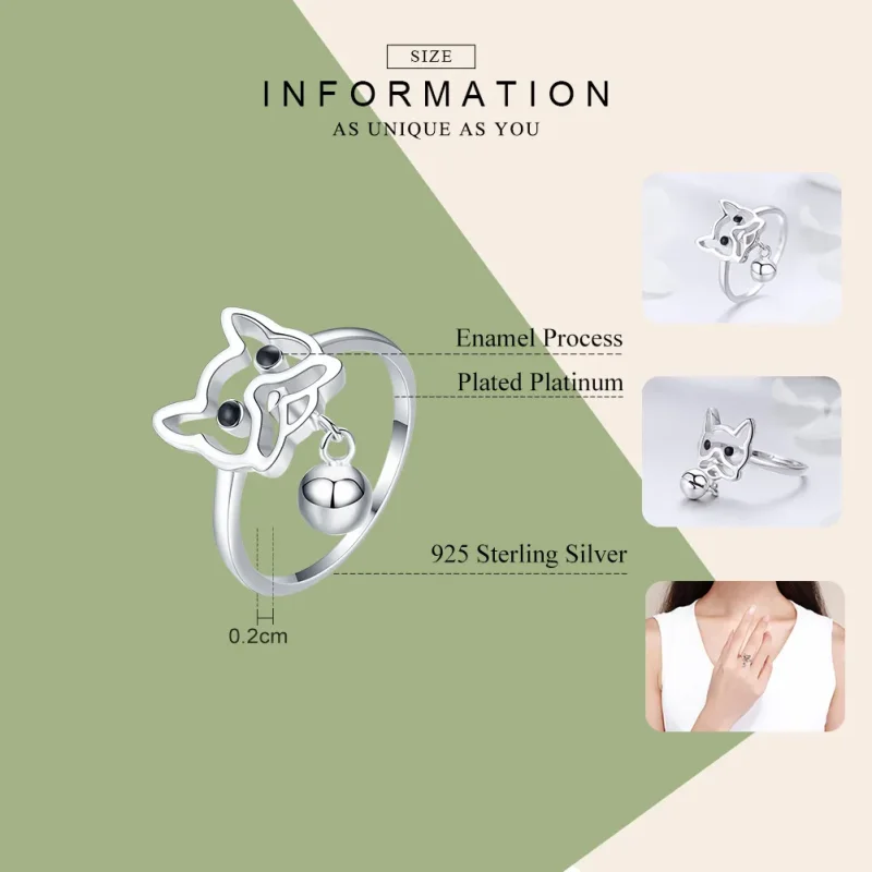 (image for) Pandora Style Silver Bulldog Ring - SCR434 - View 4