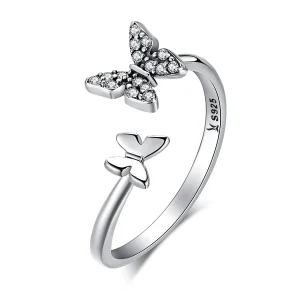 Pandora Style Silver Butterfly Dance Ring - SCR087 (image for) Pandora Style Silver Butterfly Dance Ring - SCR087